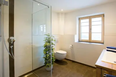 Ein Badezimmer in der Unterkunft Schleipfnerhof Urlaub auf dem Bauernhof