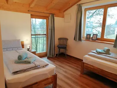 Ein Bett oder Betten in einem Zimmer der Unterkunft Wolke 8