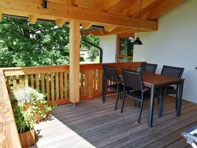 Ein Balkon oder eine Terrasse in der Unterkunft Wolke 8