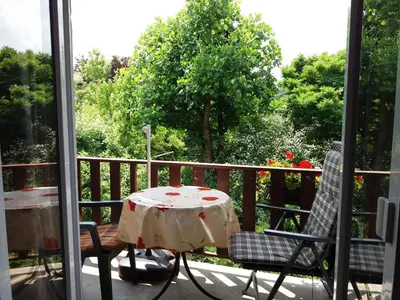 Ein Balkon oder eine Terrasse in der Unterkunft Gästehaus Strobl am See
