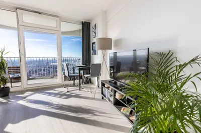 Ein Balkon oder eine Terrasse in der Unterkunft Arbio I Balcony Apartments Augsburg