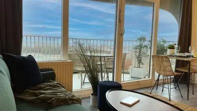 Ein Sitzbereich in der Unterkunft Arbio I Balcony Apartments Augsburg