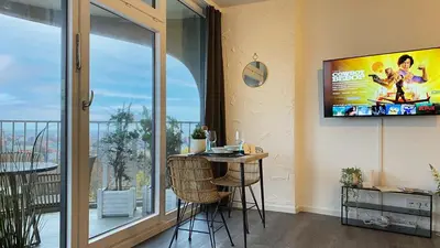 TV/Unterhaltungsangebot in der Unterkunft Arbio I Balcony Apartments Augsburg