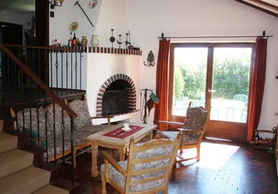 Ein Sitzbereich in der Unterkunft Ferienhaus am Chiemsee