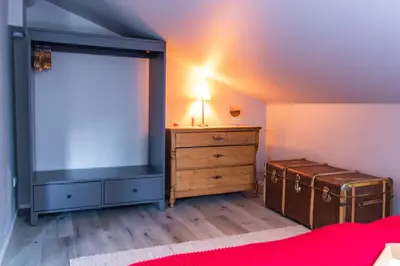 Ein Bett oder Betten in einem Zimmer der Unterkunft Ferienwohnung Das Lissi