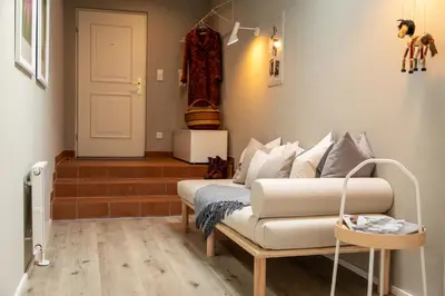 Ein Sitzbereich in der Unterkunft Ferienwohnung Das Lissi