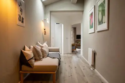 Ein Sitzbereich in der Unterkunft Ferienwohnung Das Lissi