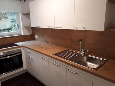 Küche/Küchenzeile in der Unterkunft Ferienwohnung Zürcher