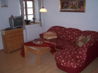 Ein Sitzbereich in der Unterkunft Irgenbauer
