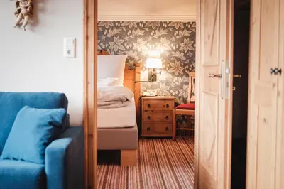 Ein Sitzbereich in der Unterkunft Landhaus am Stein