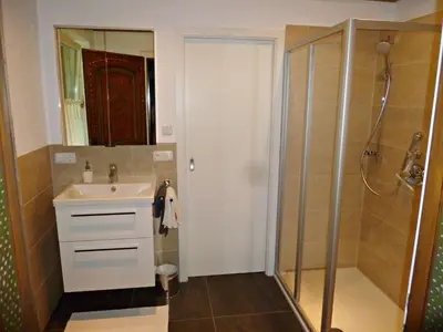 Ein Badezimmer in der Unterkunft Ferienappartement in der Wolfsgrube-Rambichler