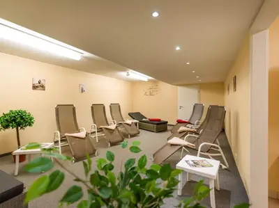 Ein Sitzbereich in der Unterkunft Ferienwohnanlage Oberaudorf F6 mit Hallenbad und Sauna