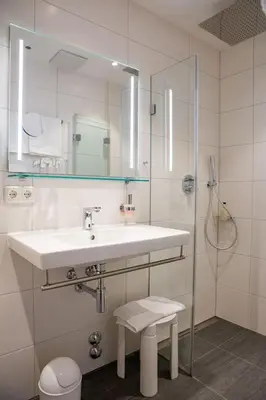 Ein Badezimmer in der Unterkunft Gästehaus Grünäugl am See