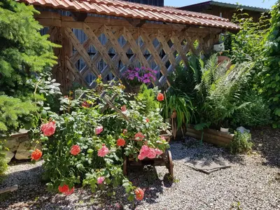 Ein Garten an der Unterkunft Ferienhaus Steinmeier
