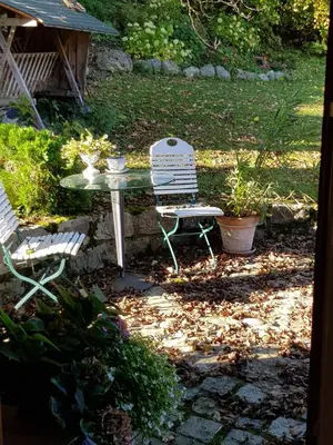 Ein Garten an der Unterkunft Ferienhaus Steinmeier
