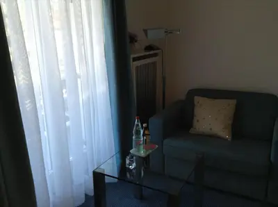 Ein Sitzbereich in der Unterkunft Gästehaus Margarete