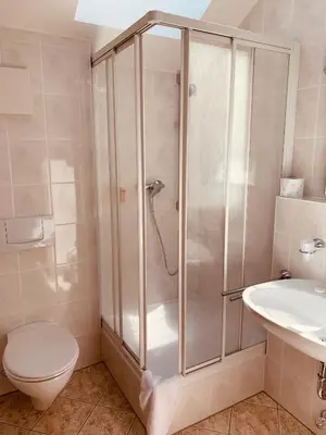 Ein Badezimmer in der Unterkunft Pension Lindenhof