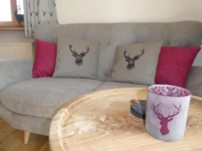 Ein Sitzbereich in der Unterkunft Gästehaus Bergblick