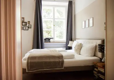Ein Bett oder Betten in einem Zimmer der Unterkunft Hotel Schloss Blumenthal