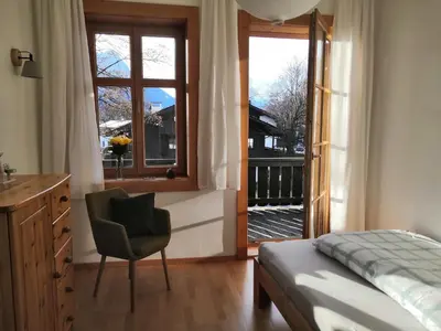 Ein Bett oder Betten in einem Zimmer der Unterkunft Haus Erika 1911 - Wetterstein