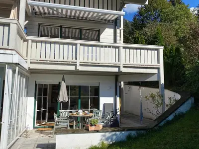 Ein Balkon oder eine Terrasse in der Unterkunft Ferienwohnung am Burgberg