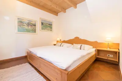 Ein Bett oder Betten in einem Zimmer der Unterkunft Ferienhaus Alp Chalet