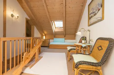 Ein Bett oder Betten in einem Zimmer der Unterkunft Ferienhaus Alp Chalet