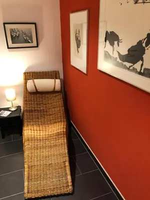 Ein Sitzbereich in der Unterkunft Bergnest Bad Bayersoien