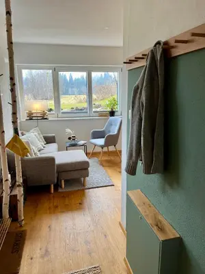 Ein Sitzbereich in der Unterkunft Bergnest Bad Bayersoien