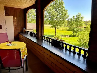 Ein Balkon oder eine Terrasse in der Unterkunft Huberhof Meisham