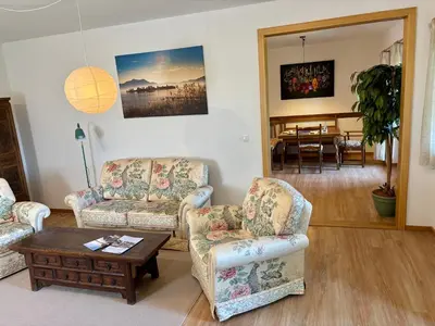 Ein Sitzbereich in der Unterkunft Huberhof Meisham