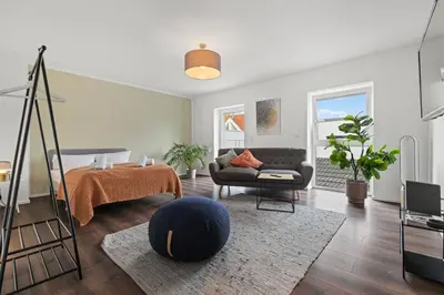 Ein Sitzbereich in der Unterkunft ma suite - Augsburg - Lechhausen