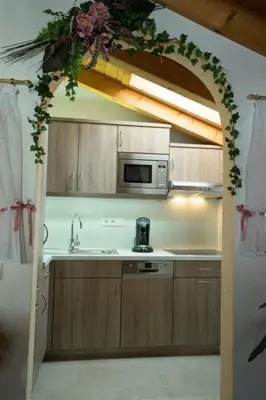 Küche/Küchenzeile in der Unterkunft Ferienwohnung Alpenwelt