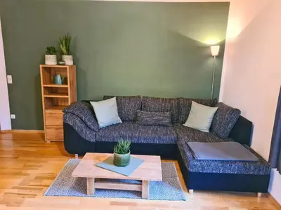 Ein Sitzbereich in der Unterkunft Ferienwohnung Berglust