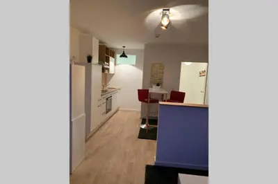 Küche/Küchenzeile in der Unterkunft Modernes Apartement in Landshut
