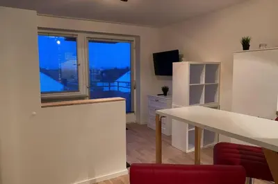 Küche/Küchenzeile in der Unterkunft Modernes Apartement in Landshut