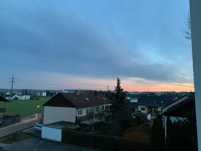 Blick auf den Sonnenuntergang/Sonnenaufgang von der Ferienwohnung aus oder aus der Nähe