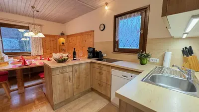 Küche/Küchenzeile in der Unterkunft Ferienhaus Balsbergblick