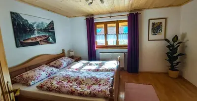 Ein Bett oder Betten in einem Zimmer der Unterkunft Ferienwohnung Reisenauer