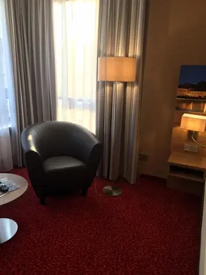 Ein Sitzbereich in der Unterkunft Parkhotel Leiser