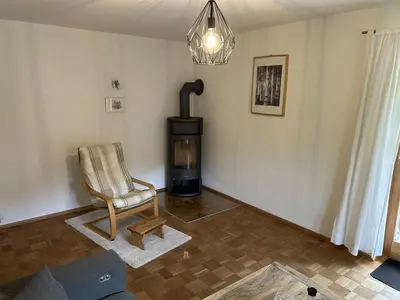 Ein Sitzbereich in der Unterkunft Ferienwohnung Rappl