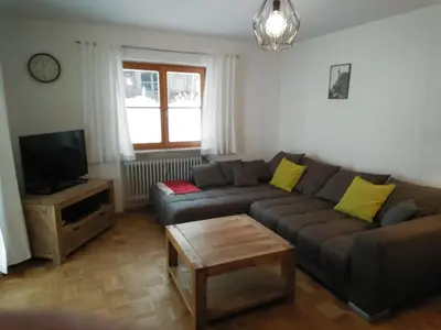 Ein Sitzbereich in der Unterkunft Ferienwohnung Rappl