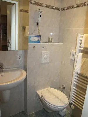 Ein Badezimmer in der Unterkunft Hotel garni Almenrausch und Edelweiss