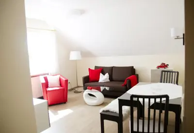Ein Sitzbereich in der Unterkunft Haus am Mühlenweg - Appartement 2 Haus I - sonniges und modernes Ferienappartement
