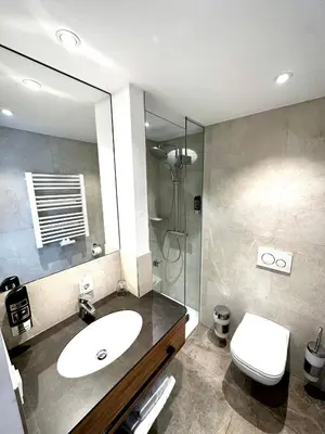 Ein Badezimmer in der Unterkunft Hotel Seeblick