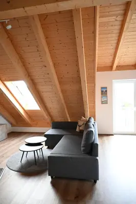 Ein Sitzbereich in der Unterkunft Ferienapartment bavarian living