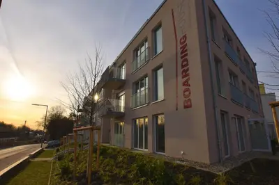 Das Gebäude in dem sich das Aparthotel befindet
