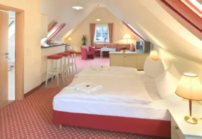 Ein Bett oder Betten in einem Zimmer der Unterkunft Hotel Landgasthof Hofmeier