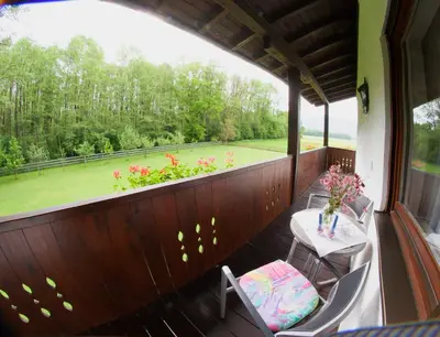 Ein Garten an der Unterkunft Haus Waldesruh