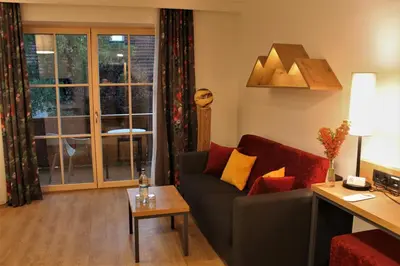 Ein Sitzbereich in der Unterkunft Gasthaus Steidl